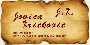 Jovica Kričković vizit kartica